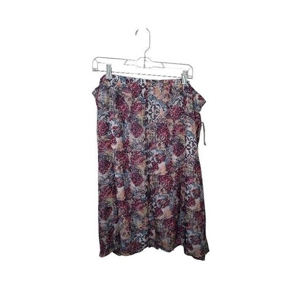 Kim Rogers Skirt Womens Plus 3X Pink Blue Black Abstract Pull On A-Line Lined - Picture 2 of 4